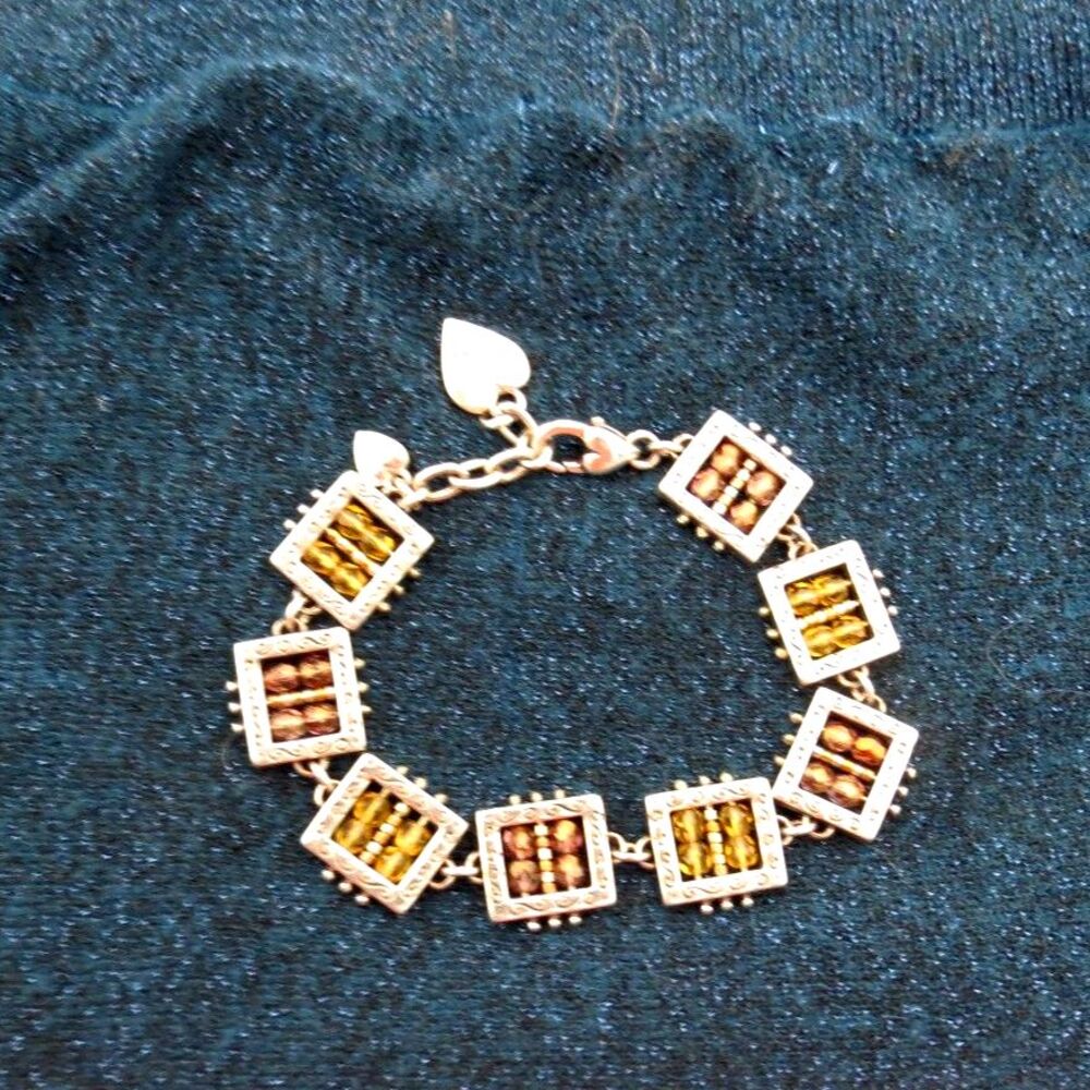 Vintage Brighton Abacus Panel Link Bracelet Y2K EUC